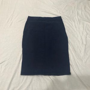 Curve-Hugging Blue Pencil Skirt